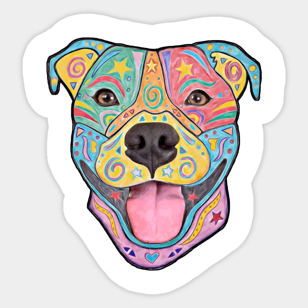 Pitbull Sticker by BubbleCloudStudio